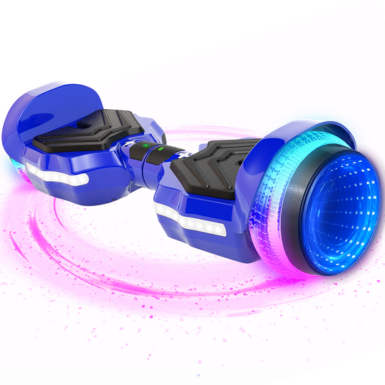 SIMATE Hurricane Tunnel LED Hoverboard 6.5'' 8.5Mph | 8 Miles Range |  Dark Blue with Bluetooth for kids