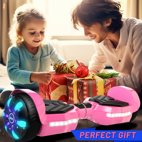 SIMATE Version LED Hoverboard 6.5'' 8.5Mph | 8 Miles Range | Pink with Bluetooth