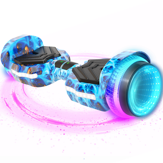 SIMATE Hurricane Tunnel LED Hoverboard 6.5'' 8.5Mph | 8 Miles Range |  Planet with Bluetooth for kids