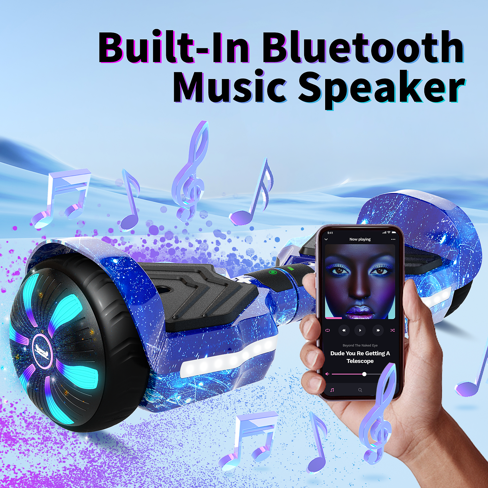 SIMATE Version LED Hoverboard 6.5 8.5Mph 8 Miles Range