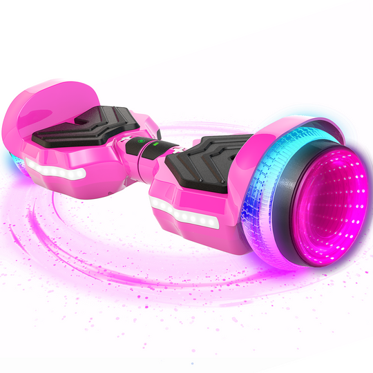 SIMATE Hurricane Tunnel LED Hoverboard 6.5'' 8.5Mph | 8 Miles Range |  Rose red with Bluetooth for kids