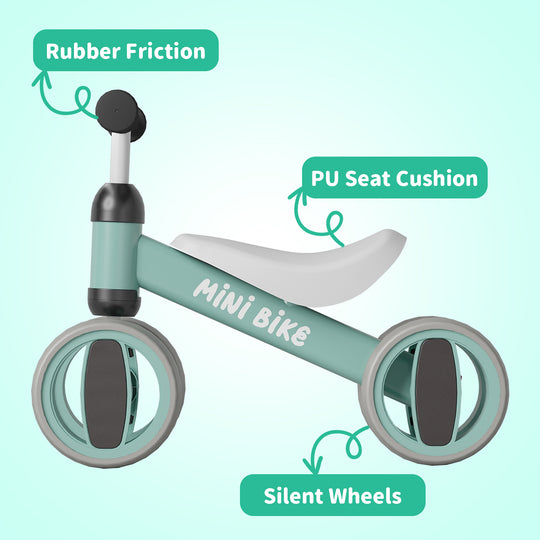 SIMATE Baby Balance Bike for 12-24 Months,Toddler balance Bicycle with 4 Wheels,Indoor & Outdoor Bike Riding Toy, First B-day Gift