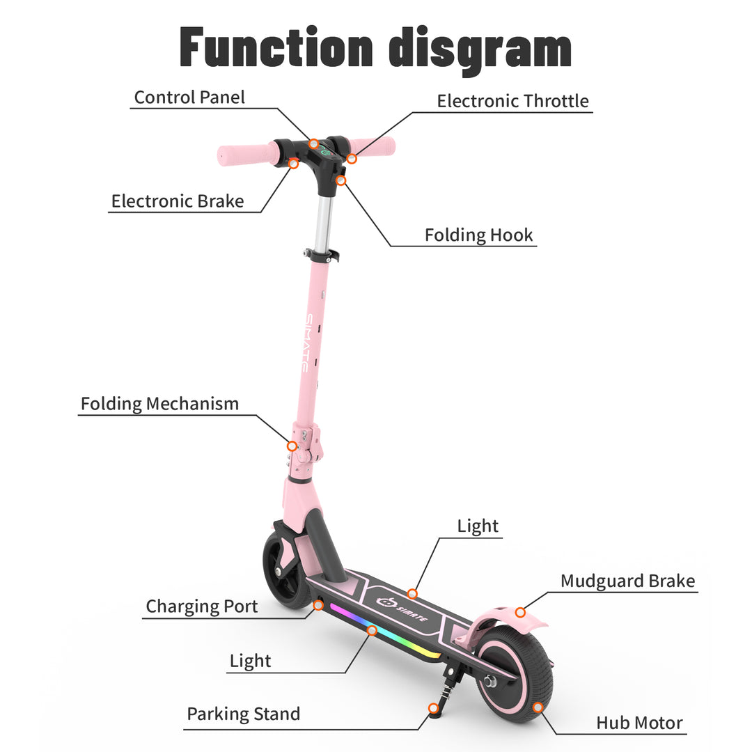 S2 Pro Adjustable Electric scooter for kids | Pink