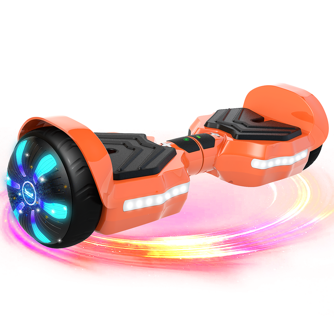 SIMATE Version LED Hoverboard 6.5'' 8.5Mph | 8 Miles Range |  Orange with Bluetooth