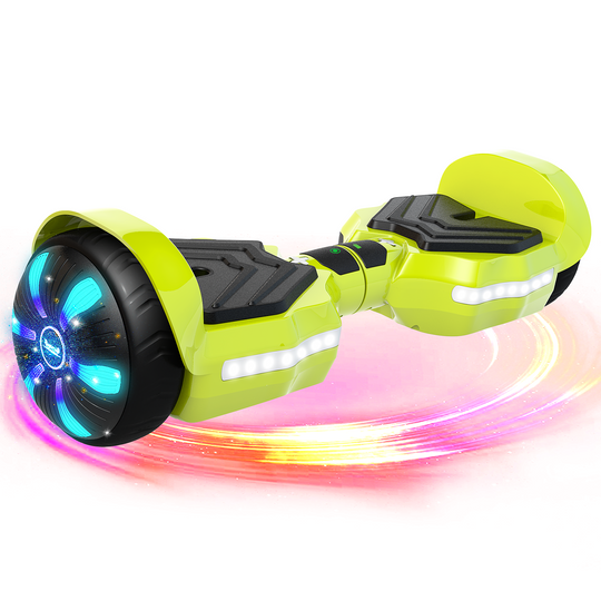 SIMATE Version LED Hoverboard 6.5'' 8.5Mph | 8 Miles Range | Light Green with Bluetooth