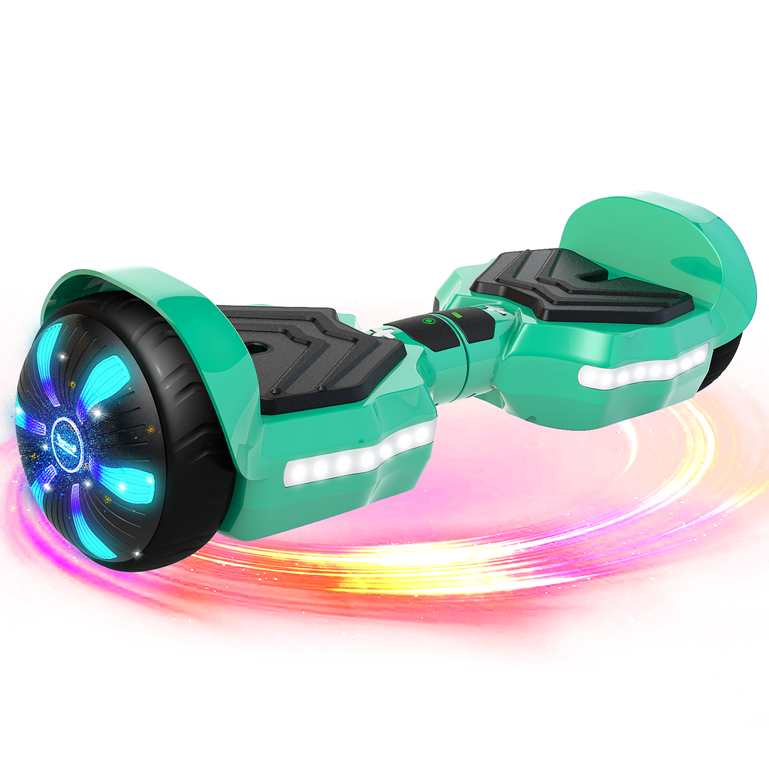 SIMATE Version LED Hoverboard 6.5'' 8.5Mph | 8 Miles Range |  Green with Bluetooth