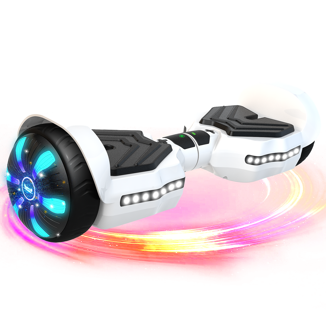 SIMATE Version LED Hoverboard 6.5'' 8.5Mph | 8 Miles Range | White