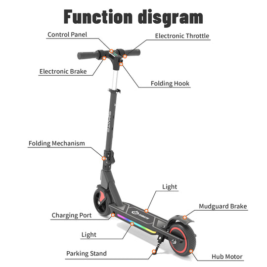 S2 Pro Adjustable Electric scooter for kids | Black