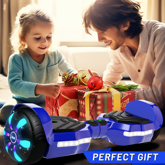 SIMATE Version LED Hoverboard 6.5'' 8.5Mph | 8 Miles Range |  Dark Blue with Bluetooth