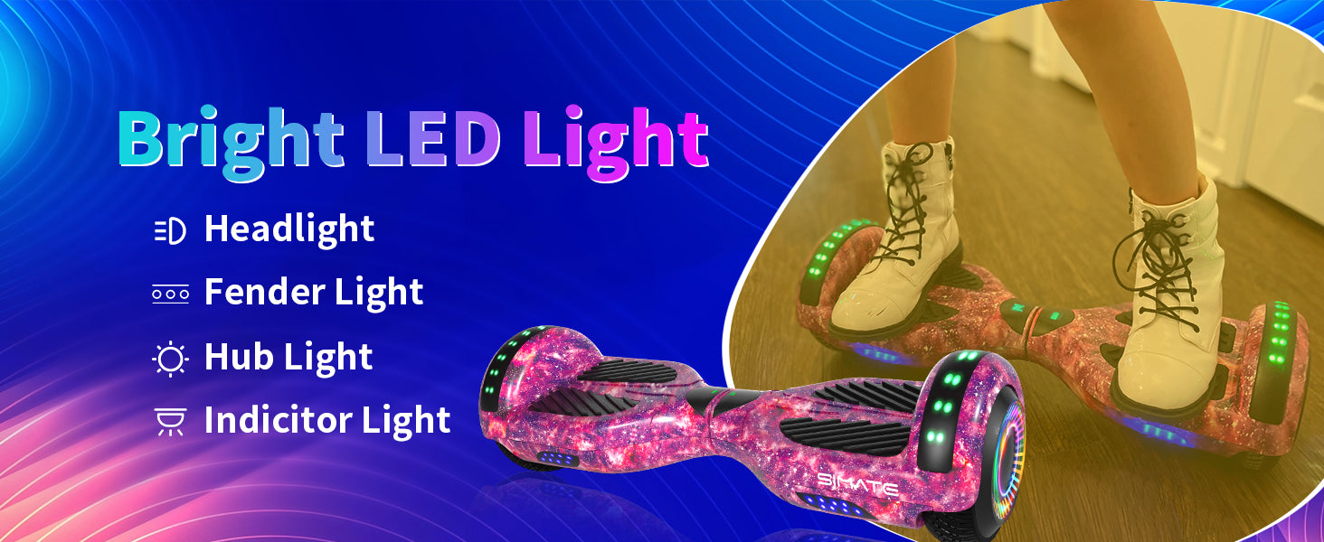 Apato Bluetooth Hoverboard 6.5 7.3 Mph 7.5 Miles Range Pink Blue Simateboard