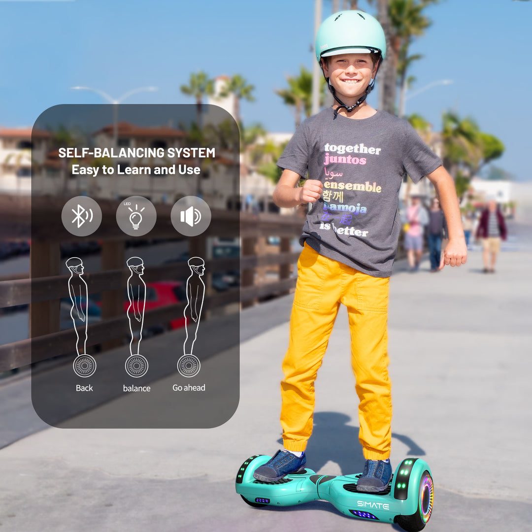 Apato Bluetooth Hoverboard 6.5'' 7.3 Mph | 7.5 Miles Range | Green for kids