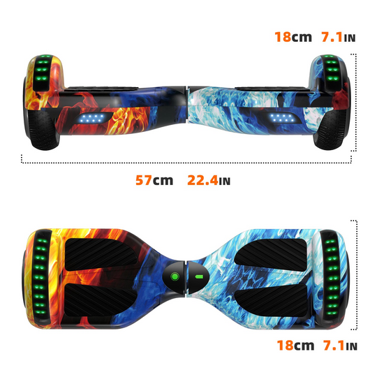 Apato Bluetooth Hoverboard 6.5'' 7.3 Mph | 7.5 Miles Range | Dual Flame for kids