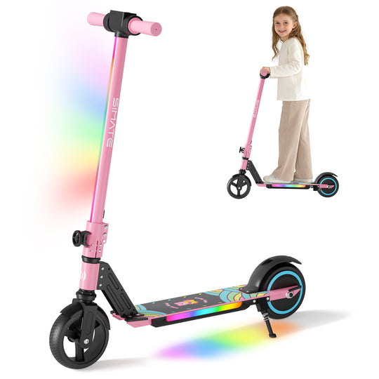S5 Colorful Headlight Electric Scooter for Kids | Pink