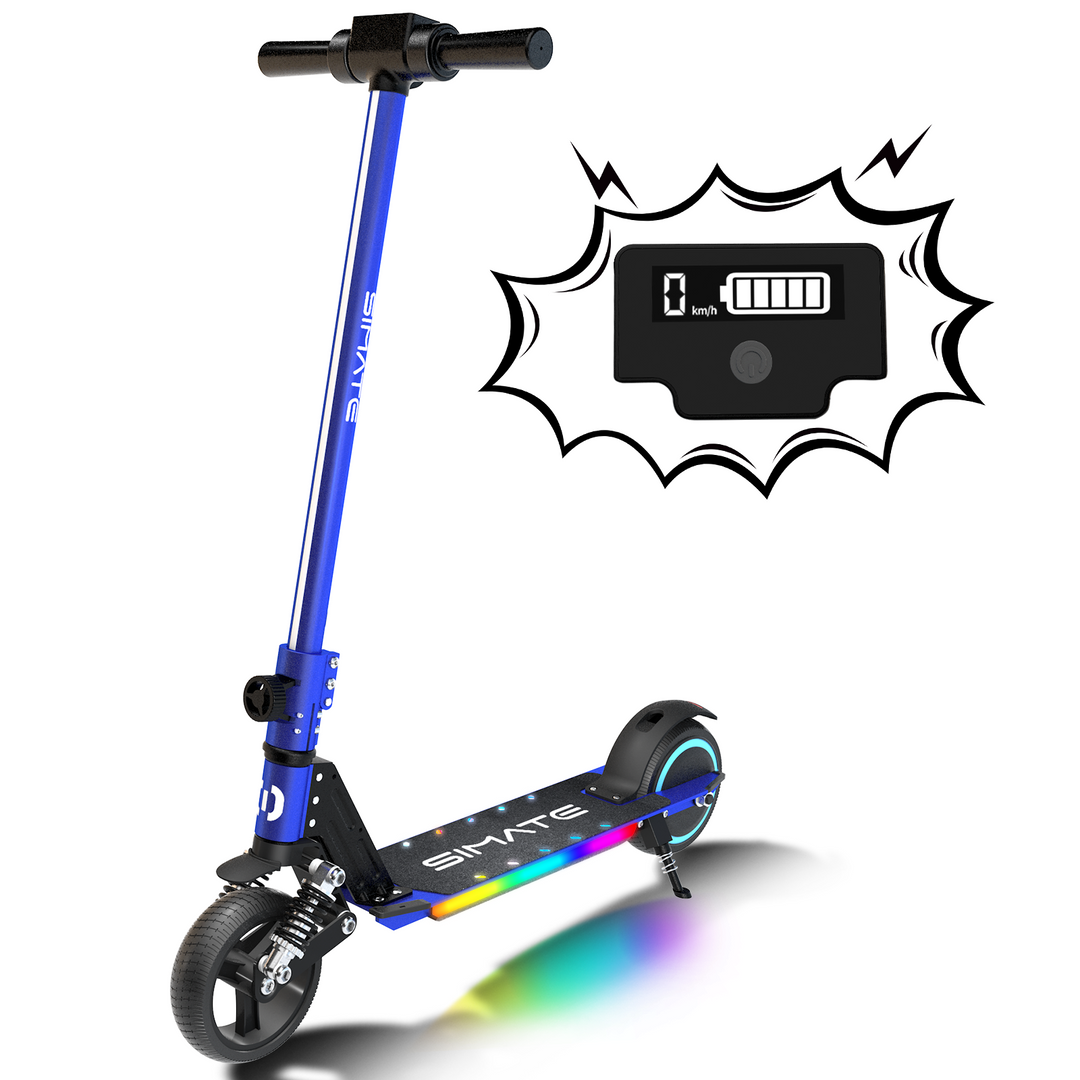 S5 Flash light electric scooter for kids Blue Simateboard