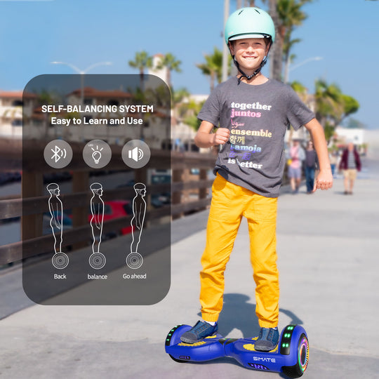 Apato Bluetooth Hoverboard 6.5'' 7.3 Mph | 7.5 Miles Range | Blue Yellow for kids