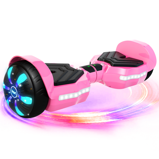 SIMATE Version LED Hoverboard 6.5'' 8.5Mph | 8 Miles Range | Pink with Bluetooth