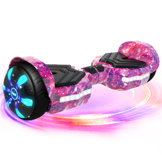 SIMATE Version LED Hoverboard 6.5'' 8.5Mph | 8 Miles Range |  Galaxy Purple with Bluetooth