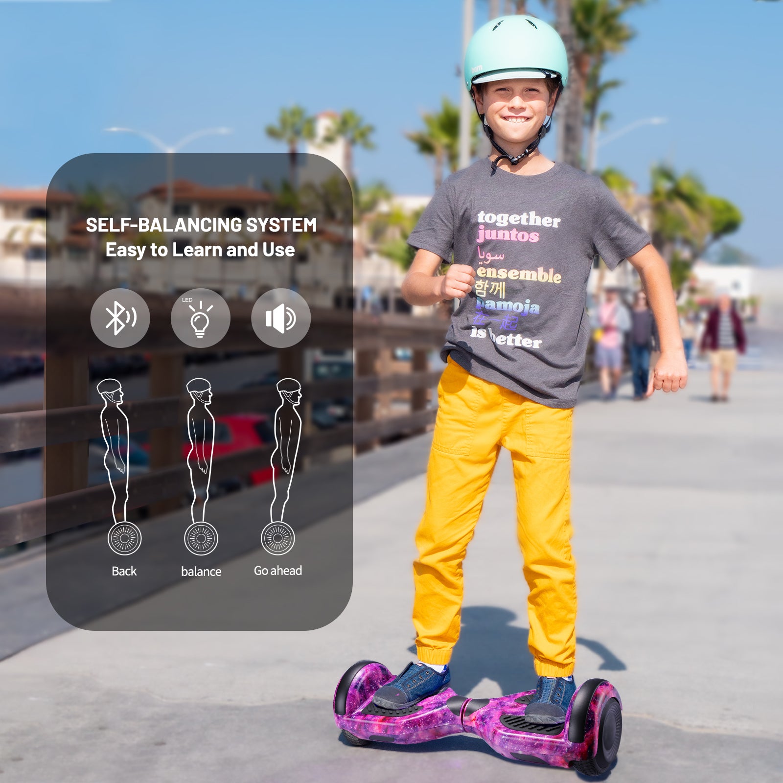 Apato 6.5'' Hoverboard For Kids - Galaxy Purple