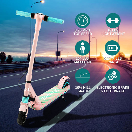 S1 Pro- Electric scooter for kids | Foldable 5 Mph| 8.75 Range | Pink