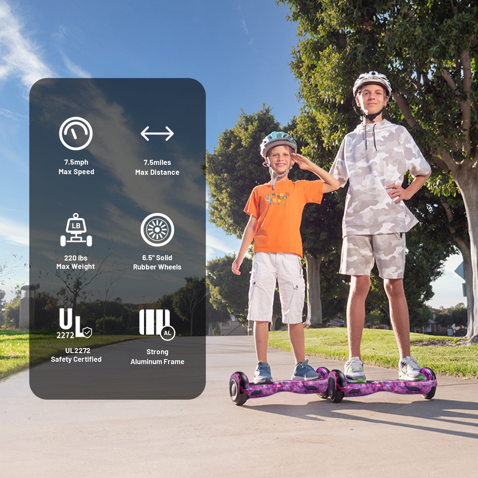 Apato 6.5'' Hoverboard For Kids - Galaxy Purple