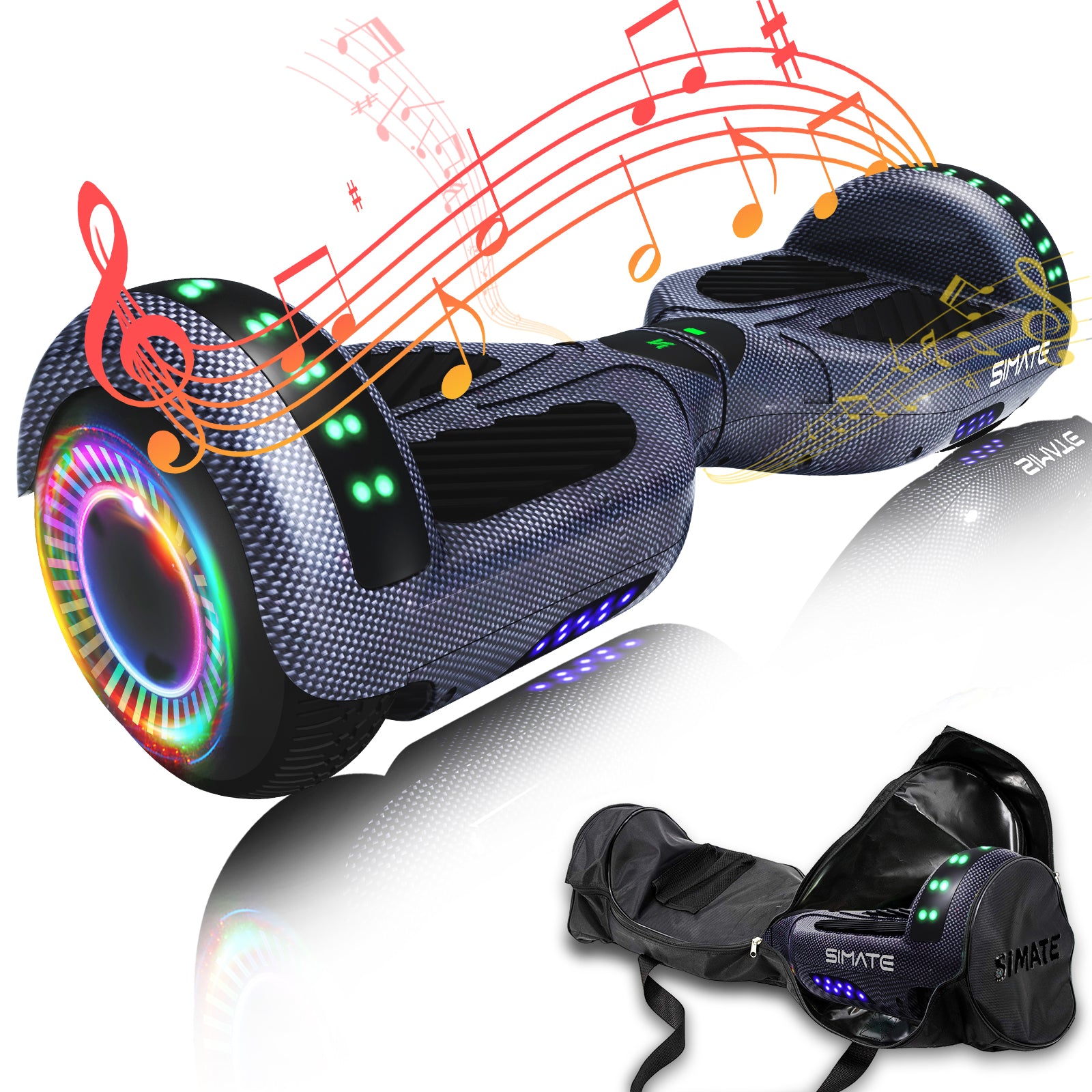 Apato 6.5'' Hoverboard For Kids - Carbon Fiber