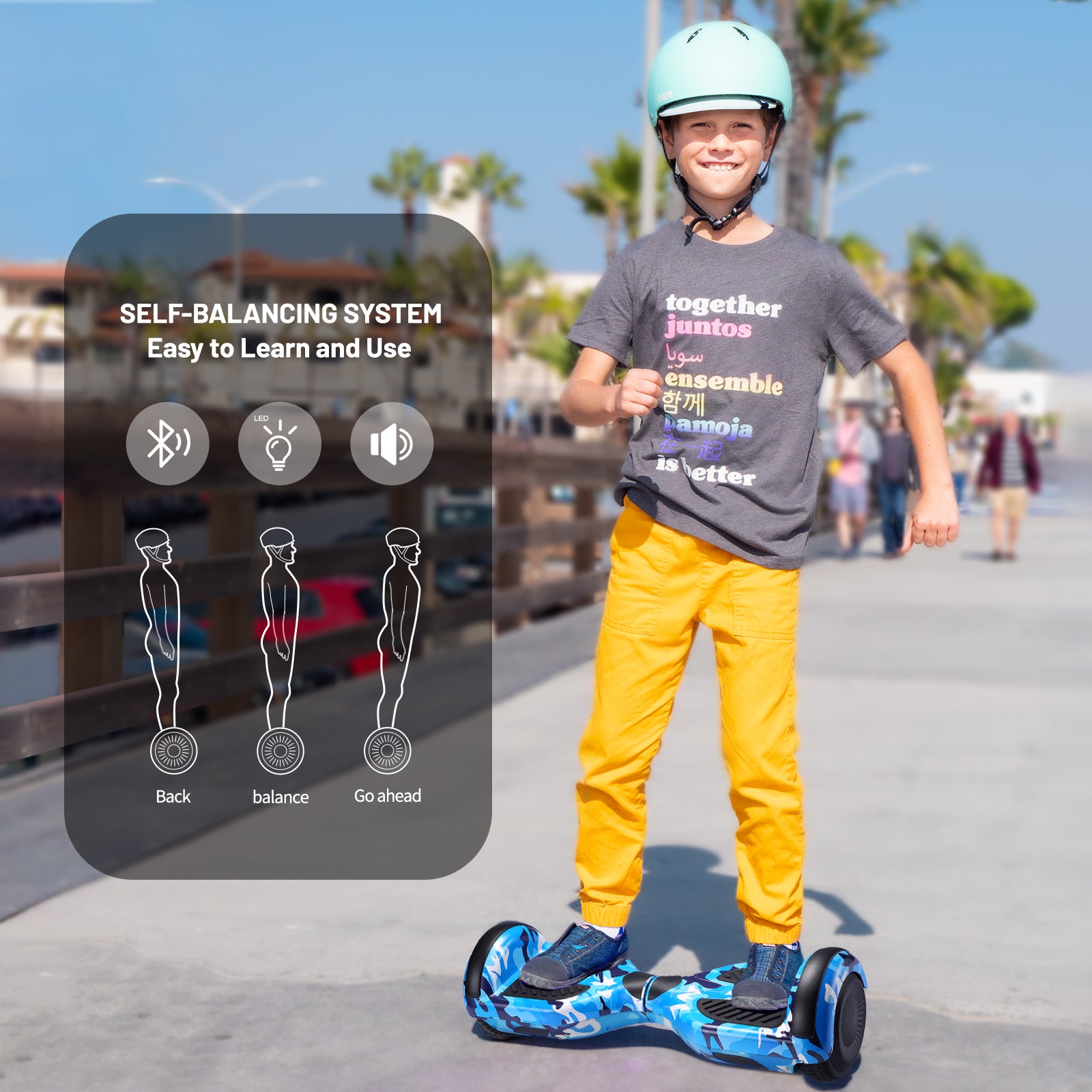 Apato 6.5'' Hoverboard For Kids - Blue Camouglage
