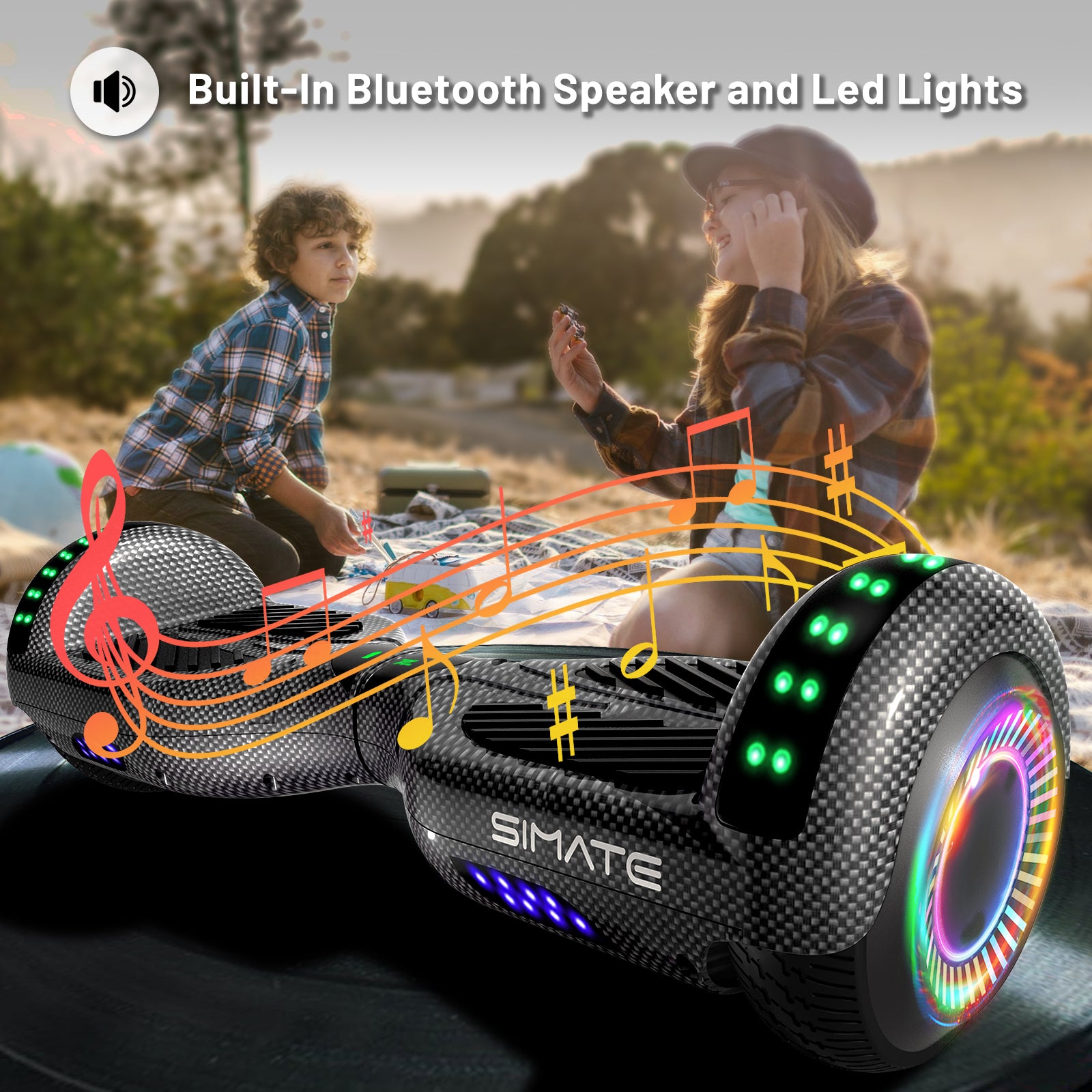 Apato 6.5'' Hoverboard For Kids - Carbon Fiber