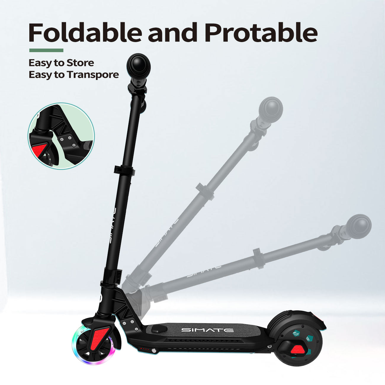 Spino - Black electric scooter for kids 6MPH