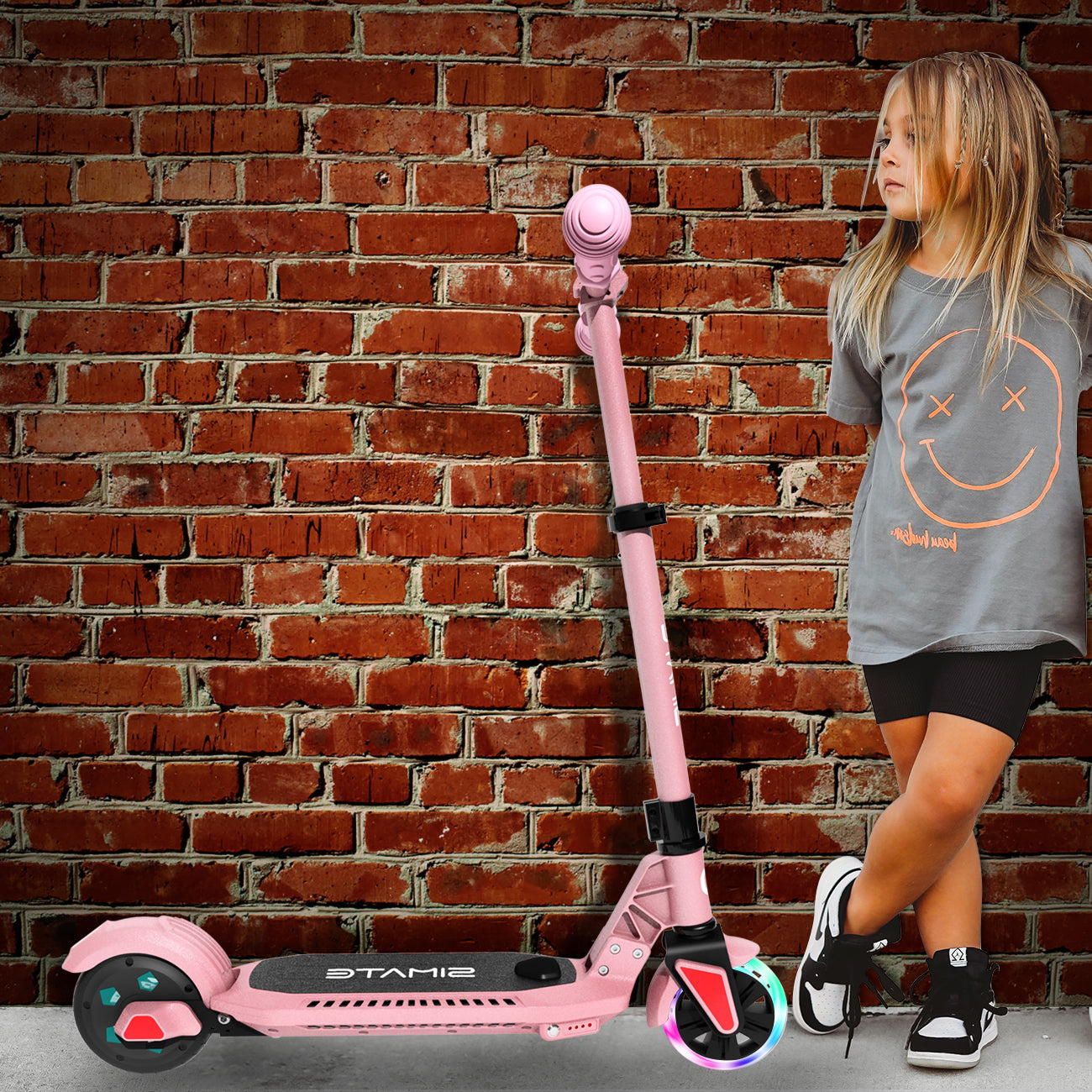 Spino - Pink Electric scooter for kids age 6-12