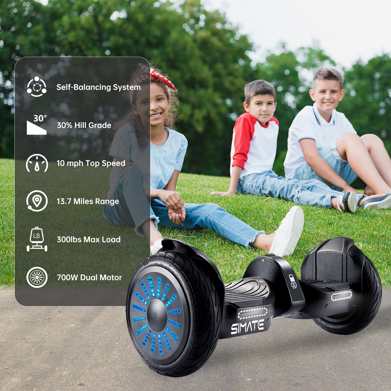 Epic 10‘’ Big Fat Hoverboard - Black