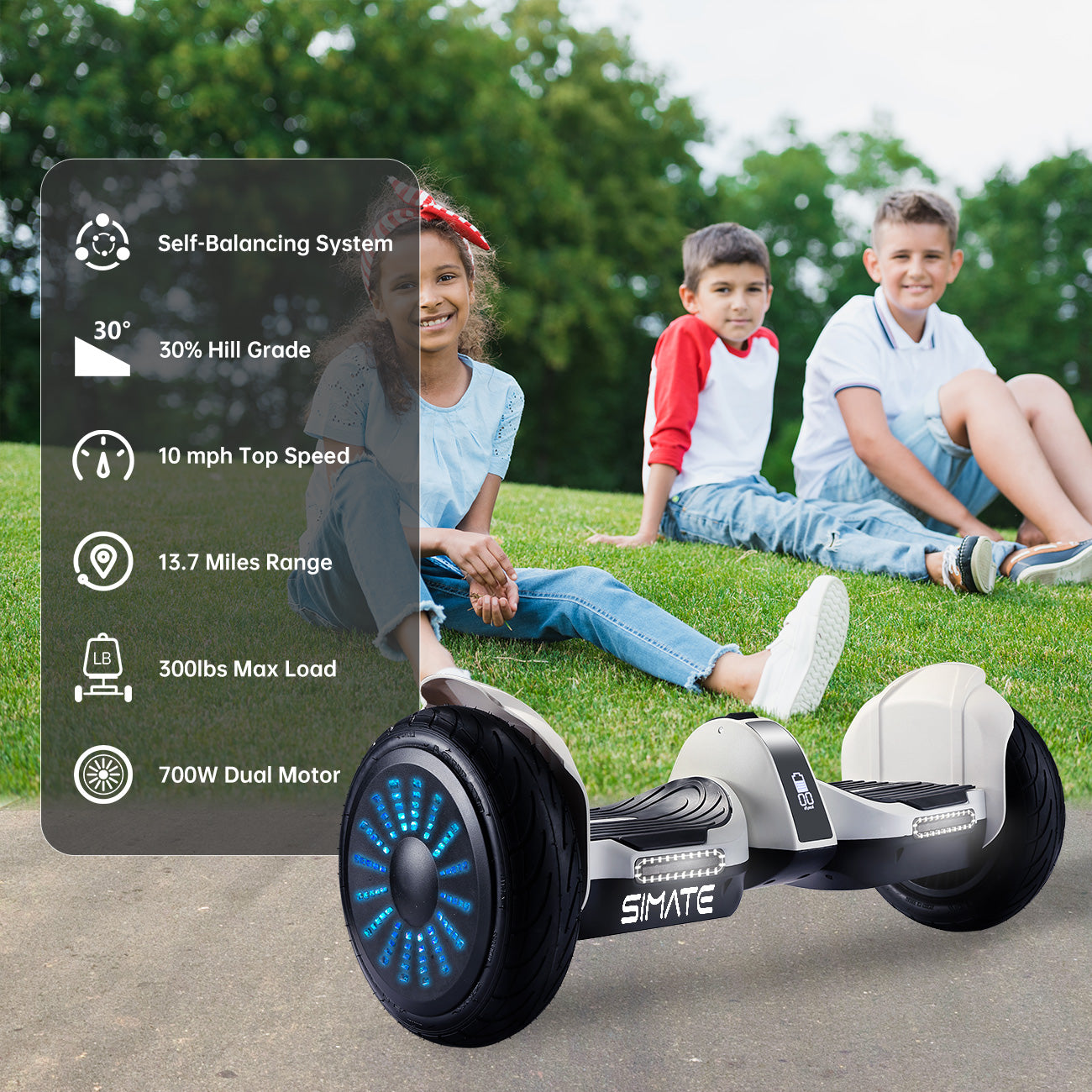 Epic 10‘’ Big Fat Hoverboard - White