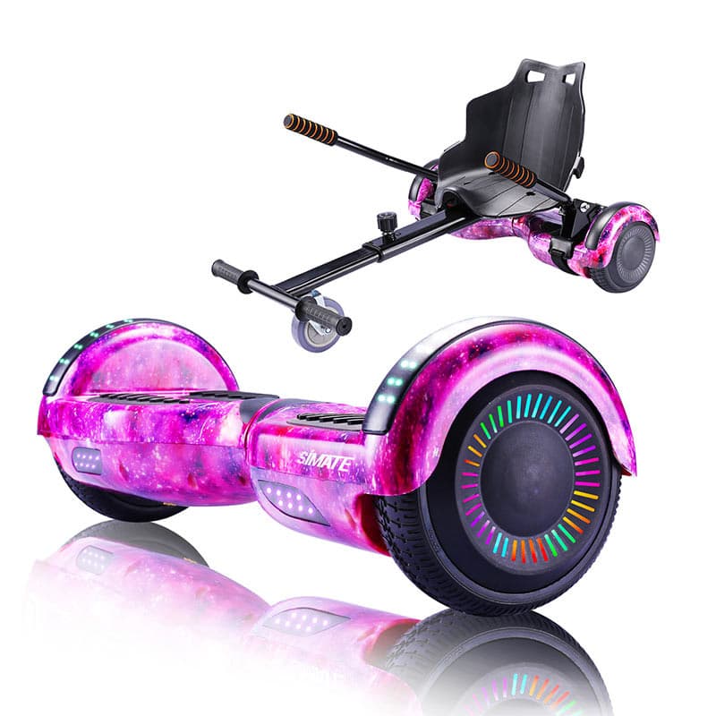 simate 6.5'' kids hoverboard with go-kart seat attachment